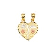 thumbnail image 1 of Wellingsale 14k 3 Tri Color White Yellow and Rose Gold Te-Amo Pendant (Size : 20 x 15 mm), 1 of 3