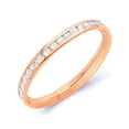 thumbnail image 1 of Wellingsale 14k Rose Gold Polished Channel Set Eternity Wedding Ring Band, 1 of 3