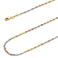 thumbnail image 1 of Wellingsale 14k Tri 3 Color Gold Polished Solid 1.8mm Singapore Chain Necklace with Spring Ring Clasp - 18", 1 of 6