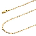 thumbnail image 1 of Wellingsale 14k Tri 3 Color Gold Polished Solid 2.5mm Valentino Star Diamond Cut Chain Necklace - 24", 1 of 6