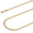 thumbnail image 1 of Wellingsale 14k Tri 3 Color Gold Polished Solid 3mm Valentino Star/Edge Diamond Cut Chain Necklace - 20", 1 of 6