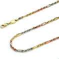 thumbnail image 1 of Wellingsale 14k Tri 3 Color Gold Polished Solid 4mm Figarope Chain Bracelet - 8", 1 of 6