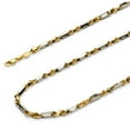 thumbnail image 1 of Wellingsale 14k Two Tone Yellow and White Gold Polished Solid 3.5mm Figarope Chain Necklace - 24", 1 of 6