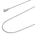 thumbnail image 1 of Wellingsale 14k White Gold Polished 1.2mm Angle Cut Oval Rolo Chain Necklace with Spring Ring Clasp - 16", 1 of 6