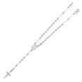 thumbnail image 1 of Wellingsale 14k White Gold Polished 3mm Beaded Rosary Necklace - 18", 1 of 4
