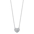 thumbnail image 1 of Wellingsale 14k White Gold Polished Micro Pave CZ Cubic Zirconia Heart Pendant Necklace - 18", 1 of 4