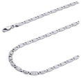 thumbnail image 1 of Wellingsale 14k White Gold Polished Solid 3mm Valentino Star/Edge Diamond Cut Chain Necklace - 20", 1 of 6