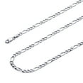 thumbnail image 1 of Wellingsale 14k White Gold Polished Solid 4mm Figaro 3+1 Concave Chain Necklace - 20", 1 of 6
