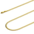 thumbnail image 1 of Wellingsale 14k Yellow Gold Polished 2mm HOLLOW Cuban Concaved Curb Chain Necklace - 24", 1 of 6