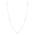 thumbnail image 1 of Wellingsale 14k Yellow Gold Polished 4mm Diamond Cut Faceted Beads by the Yard Necklace- 36", 1 of 4