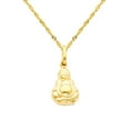 thumbnail image 1 of Wellingsale 14k Yellow Gold Polished Buddha Charm Pendant with 1.2mm Singapore Chain Necklace - 18", 1 of 3