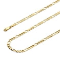 thumbnail image 1 of Wellingsale 14k Yellow Gold Polished Solid 3mm Figaro 3+1 Concave Chain Necklace - 16", 1 of 6