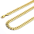 thumbnail image 1 of Wellingsale 14k Yellow Gold Polished Solid 4.5mm Cuban Concaved Curb Chain Necklace - 22", 1 of 6