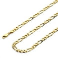 thumbnail image 1 of Wellingsale 14k Yellow Gold Polished Solid 4.5mm Figaro 3+1 Concave Chain Bracelet - 7.5", 1 of 6