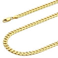thumbnail image 1 of Wellingsale 14k Yellow Gold Polished Solid 6mm Flat Cuban Beveled Chain Necklace - 22", 1 of 6