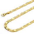 thumbnail image 1 of Wellingsale 14k Yellow Gold Polished Solid 8mm Handmade Bullet Chain Link Necklace - 26", 1 of 6