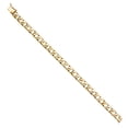 thumbnail image 1 of Wellingsale 14k Yellow Gold Solid Solid Polished Mens Nugget Cuban Link Bracelet - 8", 1 of 4