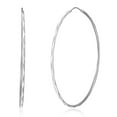 thumbnail image 1 of Wellingsale Ladies 14k White Gold Polished 1.5mm Diamond Cut Faceted Endless Hoop Earrings (45 x 45 mm), 1 of 7