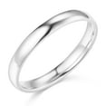 thumbnail image 1 of Wellingsale Ladies 14k White Gold Solid 3mm CLASSIC FIT Traditional Wedding Band Ring - Size 6.5, 1 of 5