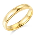 thumbnail image 1 of Wellingsale Ladies 14k Yellow Gold Solid 4mm CLASSIC FIT Milgrain Traditional Wedding Band Ring - Size 6.5, 1 of 6