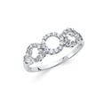 thumbnail image 1 of Wellingsale Ladies Solid 14k White Gold Polished CZ Cubic Zirconia Circle Right Hand Fashion Ring - Size 8.5, 1 of 3