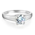 thumbnail image 1 of Wellingsale Ladies Solid 14k White Gold Polished CZ Cubic Zirconia Round Cut Engagement Ring - Size 4, 1 of 6