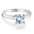 thumbnail image 1 of Wellingsale Ladies Solid 14k White Gold Polished CZ Cubic Zirconia Round Cut Engagement Ring - Size 8.5, 1 of 6