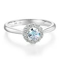 thumbnail image 1 of Wellingsale Ladies Solid 14k White Gold Polished CZ Cubic Zirconia Round Cut Halo Engagement Ring - Size 5.5, 1 of 6