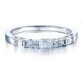 thumbnail image 1 of Wellingsale Ladies Solid 14k White Gold Polished CZ Cubic Zirconia Wedding Band - Size 7, 1 of 6