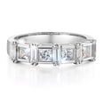 thumbnail image 1 of Wellingsale Ladies Solid 14k White Gold Polished CZ Cubic Zirconia Wedding Band - Size 8, 1 of 6