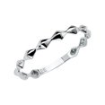 thumbnail image 1 of Wellingsale Ladies Solid 14k White Gold Polished Faceted Diamond Design Wedding Ring Band - Size 7.5, 1 of 3