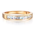 thumbnail image 1 of Wellingsale Ladies Solid 14k Yellow Gold Polished CZ Cubic Zirconia Channel Set Wedding Band - Size 8, 1 of 6
