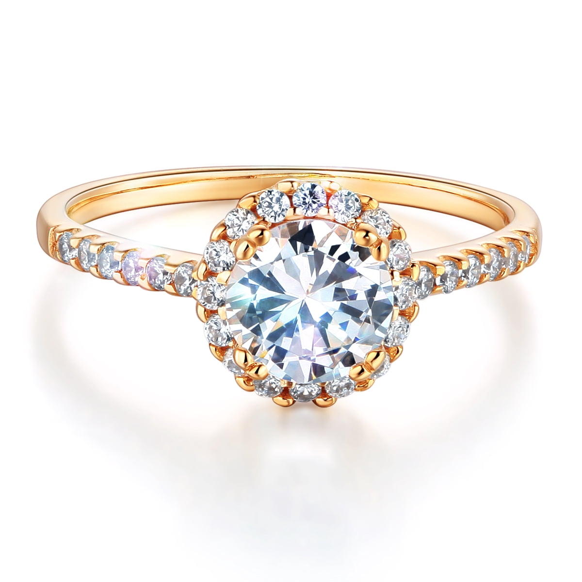 Wellingsale Ladies Solid 14k Yellow Gold Polished CZ Cubic Zirconia ...