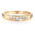 thumbnail image 1 of Wellingsale Ladies Solid 14k Yellow Gold Polished CZ Cubic Zirconia Wedding Band - Size 7.5, 1 of 6