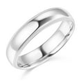 thumbnail image 1 of Wellingsale Mens 14k White Gold Solid 5mm COMFORT FIT Milgrain Traditional Wedding Band Ring - Size 4.5, 1 of 5