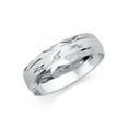 thumbnail image 1 of Wellingsale Mens Solid 14k White Gold Polished Diamond Cut CZ Cubic Zirconia Wedding Ring Band - Size 12, 1 of 3