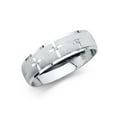 thumbnail image 1 of Wellingsale Mens Solid 14k White Gold Polished Diamond Cut CZ Cubic Zirconia Wedding Ring Band - Size 9, 1 of 3