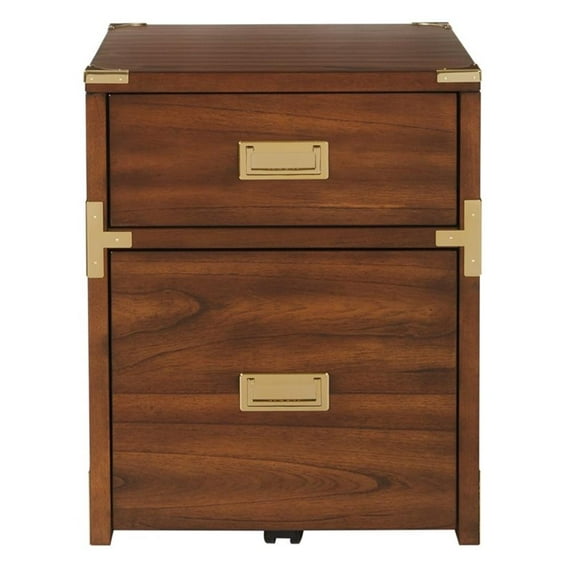 Wellington 2 Drawer File Cabinet in Toasted Brown Wheat Fully Assembled