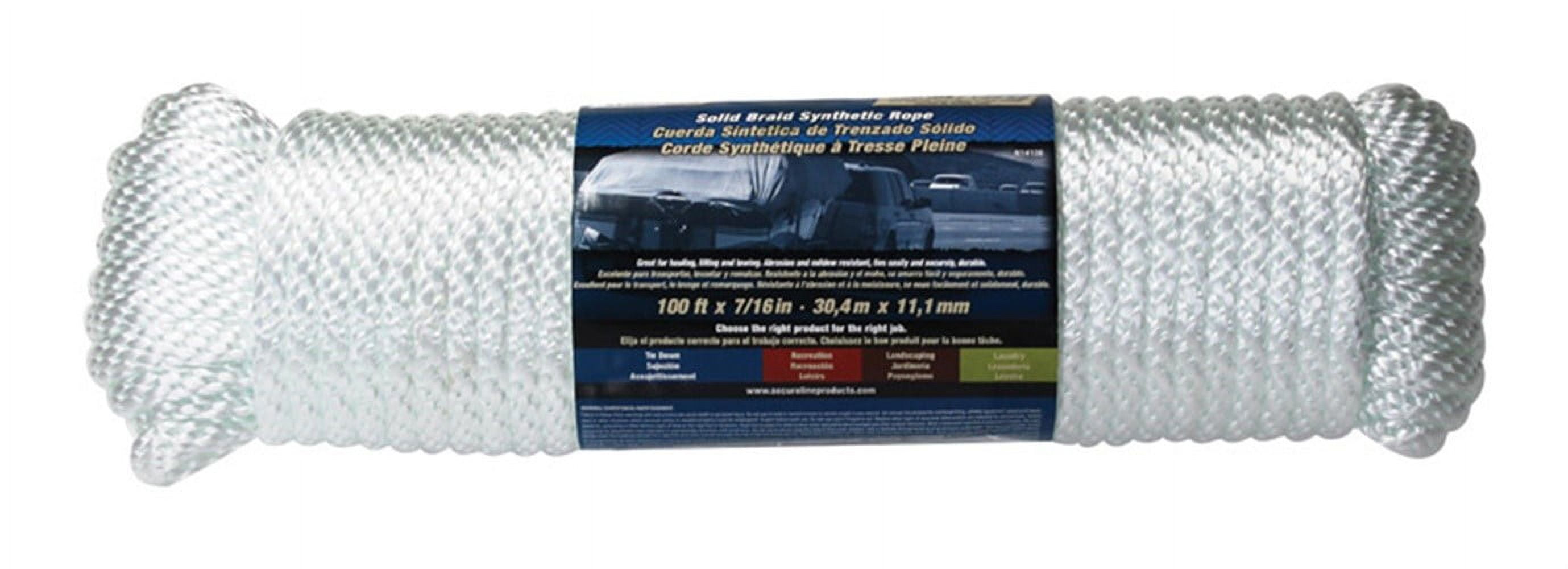Wellington 7/16 in. D X 100 ft. L White Solid Braided Poly Rope Wellington 7/16 in. D X 100 ft. L White Solid Braided Poly Rope