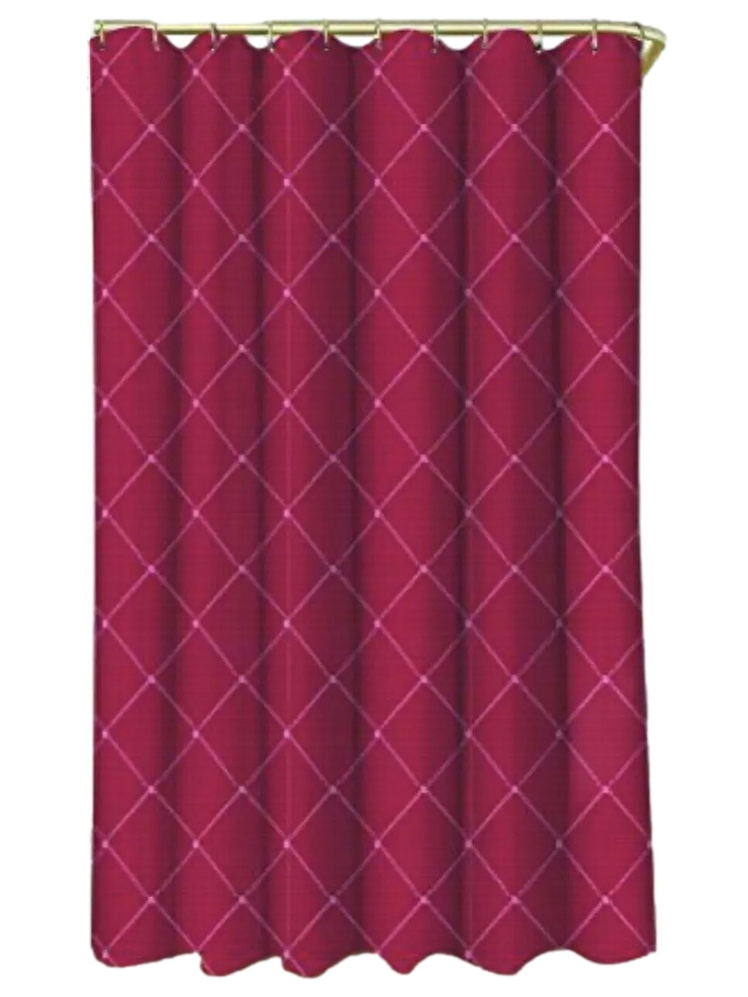 Wellington 72" x 96" Burgundy Wine Lattice Embroidery Shower Curtain