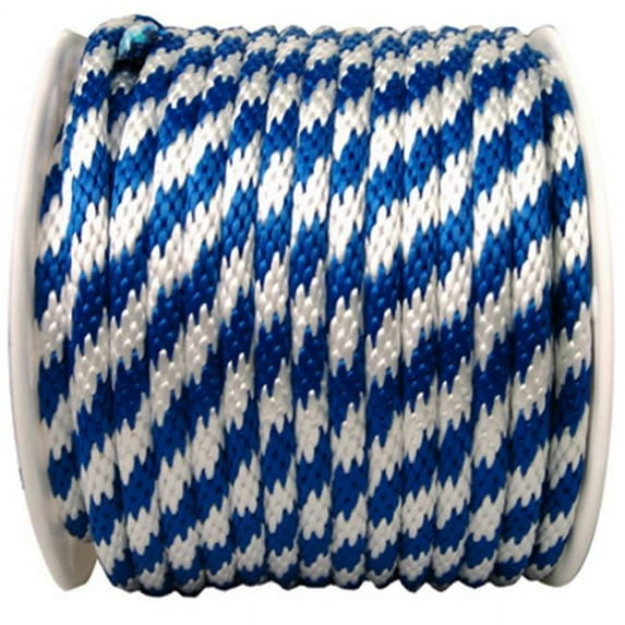 Wellington Cordage P7240S0200BWFR 0.63 in. x 200 ft. Blue & White Solid Braid Polypropylene Rope