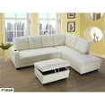 thumbnail image 1 of Lifestyle LS7302B Right Facing Sectional Sofa Set - Faux Leather, White - 3 Piece, 1 of 1