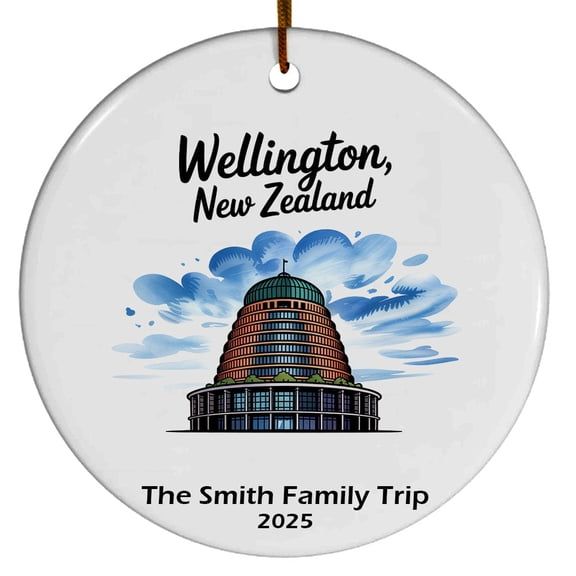 Wellington New Zealand The Beehive Building Christmas Ornament, Collection of City Travel Souvenirs for Family and Friends, Christmas Tree Ornament City Travel, Trips of The Year