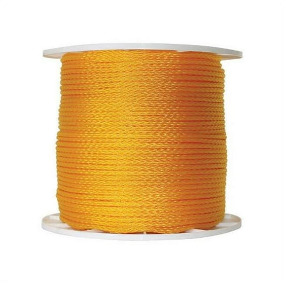 Wellington P2416S1000Y01S Hollow Braid Poly Rope, 1/4" x 1000'