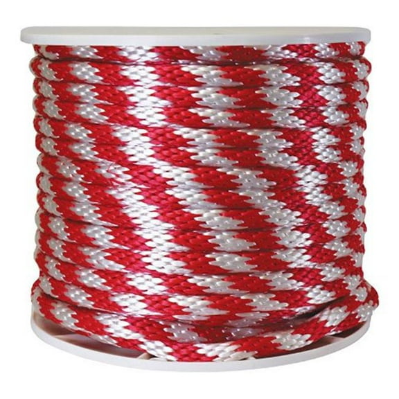 Wellington P7240S0200R70S Solid Braided Poly Derby Rope  Red & White