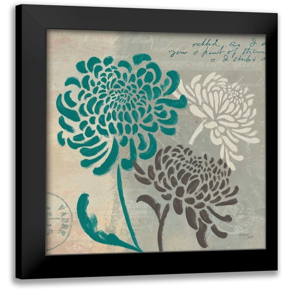 Wellington Studio 15x15 Black Modern Framed Museum Art Print Titled - Chrysanthemums I