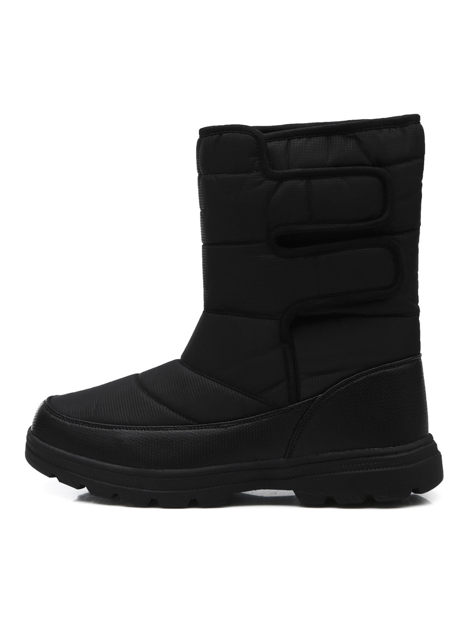 Welliumy Mens Hiking Booties Mid Calf Winter Boot Lug Sole Snow Boots