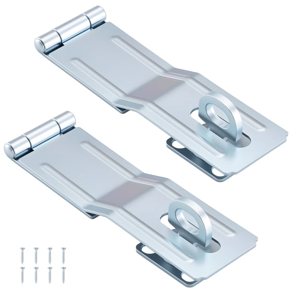WellMade  2 Pack Safety Hasps，Door Hasp Latch with Twist Knob, 6 Inch Padlock Clasp Lock Hasp for Cabine,  Fence, Gate