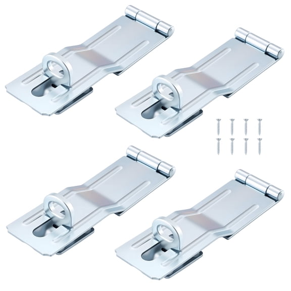 WellMade 6 in. Swivel Safety Hasp, Zinc Plated Steel Twist Knob Latch with Screws for Cabinet, Gate and Fence, 4 pack