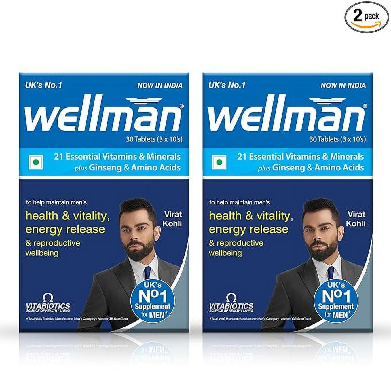 Wellman 30 Tablets for Men with 21 nutrients that Supports Energy